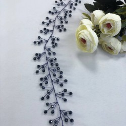 Lacivert Kristalli Saç Ve Türban Aksesuarı-SAK-9