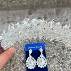 Salome Krem İncili Gelin Kına Tacı Özel Gün Aksesuar Kadın Taç Ve Damla Mekik Küpe Takımı-SALOME-20 Salome Krem İncili Gelin Kına Tacı Özel Gün Aksesuar Kadın Taç Ve Damla Mekik Küpe Takımı-SALOME-20