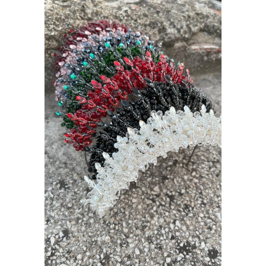 Salome Bordo Gelin Kına Tacı Özel Gün Aksesuar Kadın Taç Ve Geniş Mekik Küpe Takımı-SALOME-29 Salome Bordo Gelin Kına Tacı Özel Gün Aksesuar Kadın Taç Ve Geniş Mekik Küpe Takımı-SALOME-29