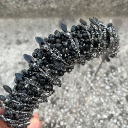 Salome Siyah Gelin Kına Tacı Yüksek Kalite Özel Gün Aksesuar Kadın Taç Saç Aksesuarı-SALOME-3 Salome Siyah Gelin Kına Tacı Yüksek Kalite Özel Gün Aksesuar Kadın Taç Saç Aksesuarı-SALOME-3