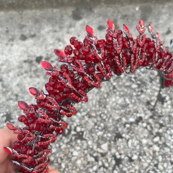 Salome Kırmızı Gelin Kına Tacı Yüksek Kalite Özel Gün Aksesuar Kadın Taç Saç Aksesuarı-SALOME-4 Salome Kırmızı Gelin Kına Tacı Yüksek Kalite Özel Gün Aksesuar Kadın Taç Saç Aksesuarı-SALOME-4