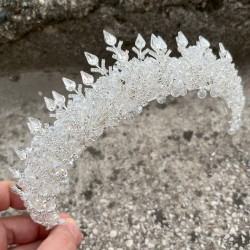 Salvatore Gümüş Gelin Kına Tacı Yüksek Kalite Özel Gün Aksesuar Kadın Taç Saç Aksesuarı-SALVATORE-2 Salvatore Gümüş Gelin Kına Tacı Yüksek Kalite Özel Gün Aksesuar Kadın Taç Saç Aksesuarı-SALVATORE-2