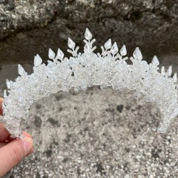 Salvatore Gümüş Gelin Kına Tacı Yüksek Kalite Özel Gün Aksesuar Kadın Taç Saç Aksesuarı-SALVATORE-2 Salvatore Gümüş Gelin Kına Tacı Yüksek Kalite Özel Gün Aksesuar Kadın Taç Saç Aksesuarı-SALVATORE-2