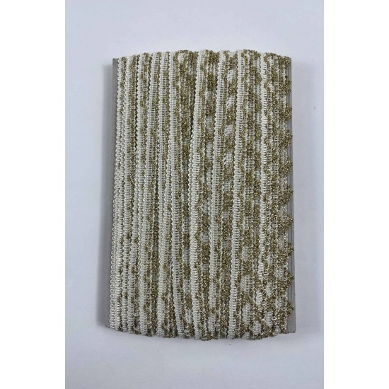 Krem Gold Seraphine L&uuml;ks Dekoratif Kenar S&uuml;s&uuml; Şerit &ndash; El İşi S&uuml;sleme 1 Metre-SERAPHINE-100