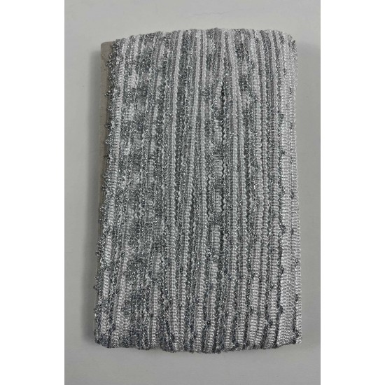 Beyaz G&uuml;m&uuml;ş Seraphine L&uuml;ks Dekoratif Kenar S&uuml;s&uuml; Şerit &ndash; El İşi S&uuml;sleme 1 Metre-SERAPHINE-101