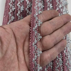 M&uuml;rd&uuml;m G&uuml;m&uuml;ş Seraphine L&uuml;ks Dekoratif Kenar S&uuml;s&uuml; Şerit &ndash; El İşi S&uuml;sleme 1 Metre-SERAPHINE-102