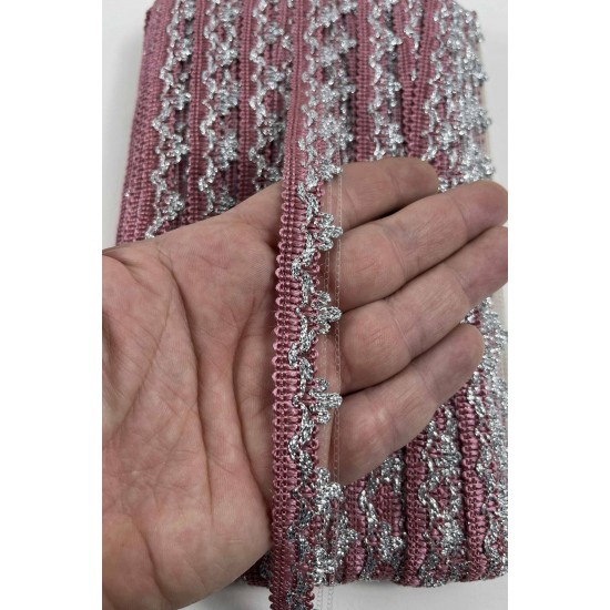 M&uuml;rd&uuml;m G&uuml;m&uuml;ş Seraphine L&uuml;ks Dekoratif Kenar S&uuml;s&uuml; Şerit &ndash; El İşi S&uuml;sleme 1 Metre-SERAPHINE-102