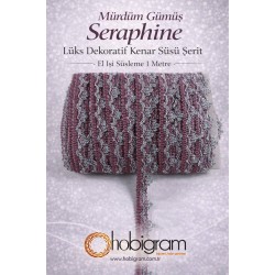 M&uuml;rd&uuml;m G&uuml;m&uuml;ş Seraphine L&uuml;ks Dekoratif Kenar S&uuml;s&uuml; Şerit &ndash; El İşi S&uuml;sleme 1 Metre-SERAPHINE-102