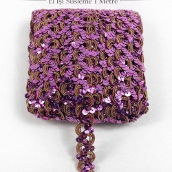 Pembe Sevoria Pullu Dekoratif Kenar S&uuml;s&uuml; Şerit &ndash; El İşi S&uuml;sleme 1 Metre-SEVORIA-100