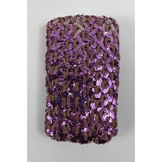 Pembe Sevoria Pullu Dekoratif Kenar S&uuml;s&uuml; Şerit &ndash; El İşi S&uuml;sleme 1 Metre-SEVORIA-100