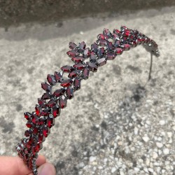 Silvana Bordo Gelin Kına Tacı Yüksek Kalite Özel Gün Aksesuar Kadın Taç Saç Aksesuarı-SILVANA-10 Silvana Bordo Gelin Kına Tacı Yüksek Kalite Özel Gün Aksesuar Kadın Taç Saç Aksesuarı-SILVANA-10