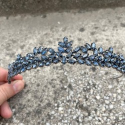 Silvana Lacivert Gelin Kına Tacı Yüksek Kalite Özel Gün Aksesuar Kadın Taç Saç Aksesuarı-SILVANA-11 Silvana Lacivert Gelin Kına Tacı Yüksek Kalite Özel Gün Aksesuar Kadın Taç Saç Aksesuarı-SILVANA-11