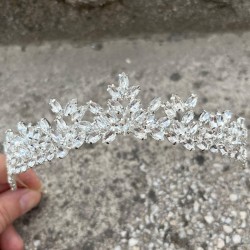 Silvana Gümüş Gelin Kına Tacı Yüksek Kalite Özel Gün Aksesuar Kadın Taç Saç Aksesuarı-SILVANA-8 Silvana Gümüş Gelin Kına Tacı Yüksek Kalite Özel Gün Aksesuar Kadın Taç Saç Aksesuarı-SILVANA-8