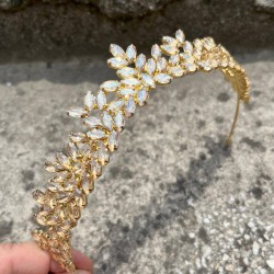 Silvana Gold Gelin Kına Tacı Yüksek Kalite Özel Gün Aksesuar Kadın Taç Saç Aksesuarı-SILVANA-9 Silvana Gold Gelin Kına Tacı Yüksek Kalite Özel Gün Aksesuar Kadın Taç Saç Aksesuarı-SILVANA-9