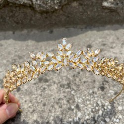 Silvana Gold Gelin Kına Tacı Yüksek Kalite Özel Gün Aksesuar Kadın Taç Saç Aksesuarı-SILVANA-9 Silvana Gold Gelin Kına Tacı Yüksek Kalite Özel Gün Aksesuar Kadın Taç Saç Aksesuarı-SILVANA-9