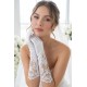 Silvera Lace Satin Gelin Eldiveni &ndash; Dantel Detaylı Full Parmak Zarif L&uuml;ks Tasarım-SILVERA-1
