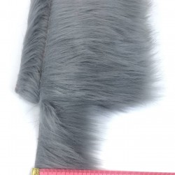 Geniş Gri Suni Kürk Yapay Peluş Şerit En 5 Cm-SKRK10-1003