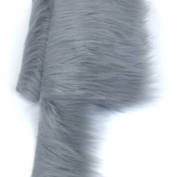 Geniş Gri Suni Kürk Yapay Peluş Şerit En 5 Cm-SKRK10-1003