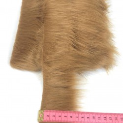 Geniş Kiremit Rengi Suni Kürk Yapay Peluş Şerit En 5 Cm-SKRK10-1011