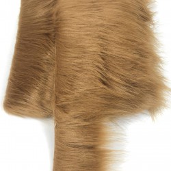 Geniş Kiremit Rengi Suni Kürk Yapay Peluş Şerit En 5 Cm-SKRK10-1011