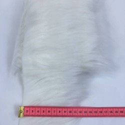 Suni Kürk Yapay Peluş Şerit Beyaz Geniş-SKRK12-1002