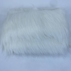 Suni Kürk Yapay Peluş Şerit Beyaz Geniş-SKRK12-1002