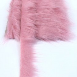Pembe Suni Kürk Yapay Peluş Şerit İnce-SKRK4-1000