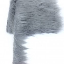 Gri Suni Kürk Yapay Peluş Şerit En 4 Cm-SKRK4-1002