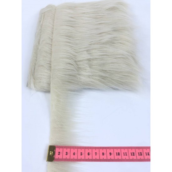 Krem Suni Kürk Yapay Peluş Şerit En 4 Cm-SKRK4-1003