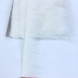 Beyaz Suni Kürk Yapay Peluş Şerit İnce-SKRK4-1004