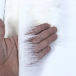 Beyaz Suni Kürk Yapay Peluş Şerit İnce-SKRK4-1004