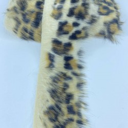 Leopar Desenli Suni Kürk Yapay Peluş Şerit -SKRK4-1012