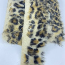 Leopar Desenli Suni Kürk Yapay Peluş Şerit -SKRK4-1012