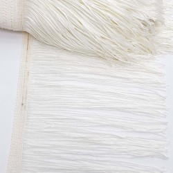 Krem Saçak Şerit Püskül 20 cm ( 1 mt )-SP-1003 Krem Saçak Şerit Püskül 20 cm ( 1 mt )-SP-1003