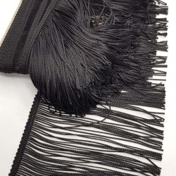 Siyah İthal Şerit Püskül 15 cm ( 1 mt )-SP-1020