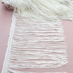 Beyaz İthal Şerit Püskül 15 cm ( 1 mt )-SP-1022 Beyaz İthal Şerit Püskül 15 cm ( 1 mt )-SP-1022