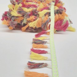 Karışık Renkli Pamuk Saçaklı Püskül-SP-1060 Karışık Renkli Pamuk Saçaklı Püskül-SP-1060