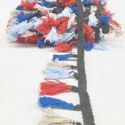 Rengarenk Pamuk Saçaklı Püskül-SP-1061 Rengarenk Pamuk Saçaklı Püskül-SP-1061