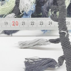 Yeşil Gri Siyah Pamuk Saçak Püskül-SP-1064