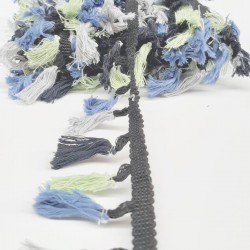 Yeşil Gri Siyah Pamuk Saçak Püskül-SP-1064