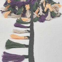 Turuncu Krem Pamuk Saçak Püskül-SP-1068