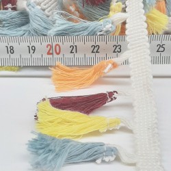 Mavi Turuncu Sarı Pamuk Saçak Püskül-SP-1069 Mavi Turuncu Sarı Pamuk Saçak Püskül-SP-1069