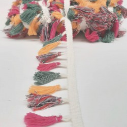 Renk Renk Pamuk Saçak Püskül-SP-1070 Renk Renk Pamuk Saçak Püskül-SP-1070