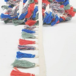 Yeşil Kırmızı Mavi Pamuk Saçak Püskül-SP-1071 Yeşil Kırmızı Mavi Pamuk Saçak Püskül-SP-1071