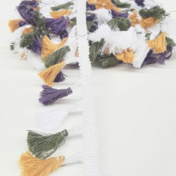 Karışık Pamuk Saçak Şerit-SP-1073 Karışık Pamuk Saçak Şerit-SP-1073