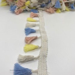 Sarı Pembe Mavi Renkli Saçak Püskül-SP-1083