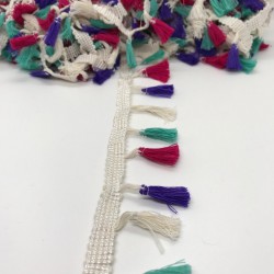 Mor Fuşya Beyaz Renkli Saçak Püskül-SP-1084 Mor Fuşya Beyaz Renkli Saçak Püskül-SP-1084