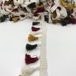 Yeşil Bordo Hardal Renkli Saçak Püskül-SP-1086