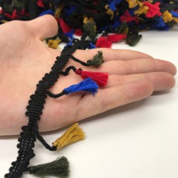 Mavi Haki Sarı Renkli Saçak Püskül-SP-1087 Mavi Haki Sarı Renkli Saçak Püskül-SP-1087