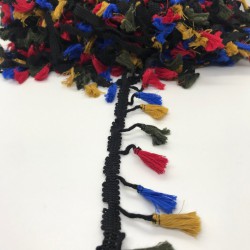 Mavi Haki Sarı Renkli Saçak Püskül-SP-1087 Mavi Haki Sarı Renkli Saçak Püskül-SP-1087